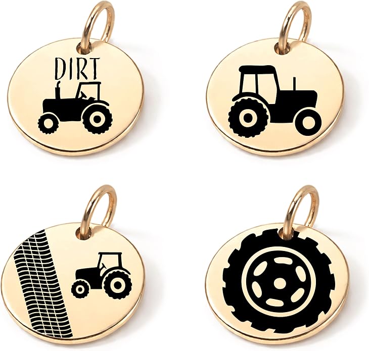 SM Design Western Charm Set of 4 – Stainless Steel Western Charms for Bracelets & Necklaces – Cowgirl, Ranch & Country Style Jewelry Charms – Western Gift for Women & Moms