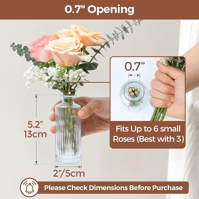ComSaf Glass Small Bud Vases in Bulk 12 Pcs 5.2 Inch, Mini Bouquet Display - Image 3