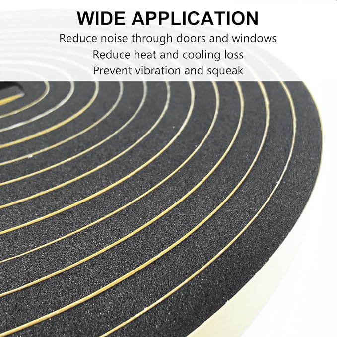 Topiverse Weather Stripping, Door Seal Strip, 1/2 in x 1/2 in x 13 Ft | Strong - Image 6