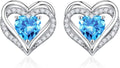 Iefil Valentine Day Gifts for Her - 925 Sterling Silver Heart Stud Earrings Birthday Gifts for Women