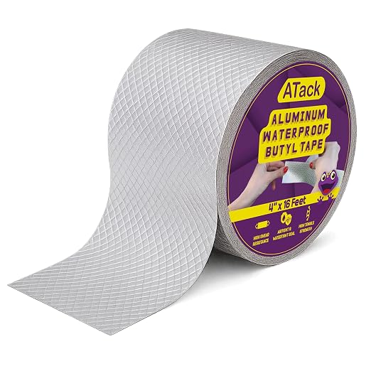 ATack Aluminum Butyl Tape Waterproof Sealing Tape 4 Inch x 16 Feet Roof Sealant by ATack