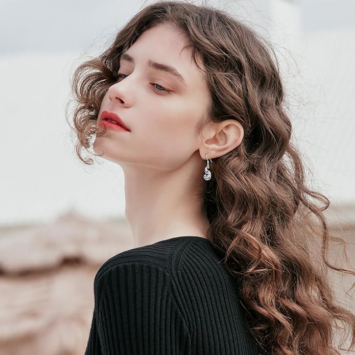 PELOVNY Animal Dangle Earrings Sterling Silver Hypoallergenic Moss Agate Crystal Moonstone Earrings Bee Butterfly Dolphin Peacock Phoenix Jewelry Birthday Christmas Gifts for Women