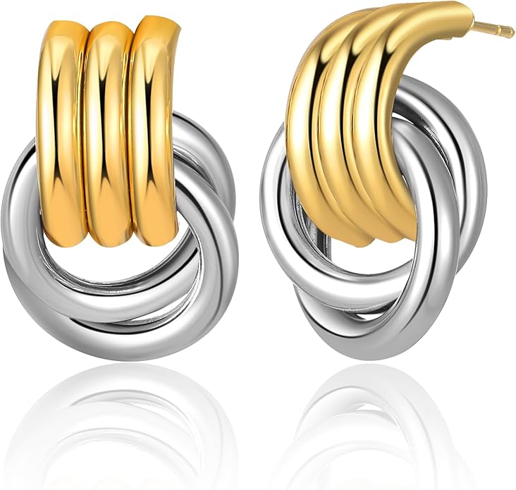 Geometric Earrings for Women, Chunky Dangle Earrings Trendy Vintage Statement Earrings Dupes Jewelry for Women