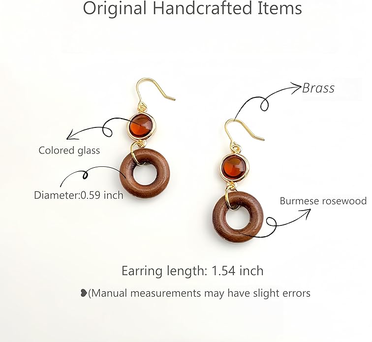 Hupplle Handmade Vintage Boho Dangle Earrings with Natural Stone Crystal Pearl Lightweight Hypoallergenic Elegant Jewelry Gifts for Women