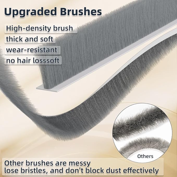 39" Silicone Door Brush Sweep for Door Weather Stripping Bottom, Suitable Gaps - Image 2