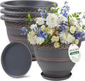 16 Inch Plaid Plant Pots 4 Pack by Usocik