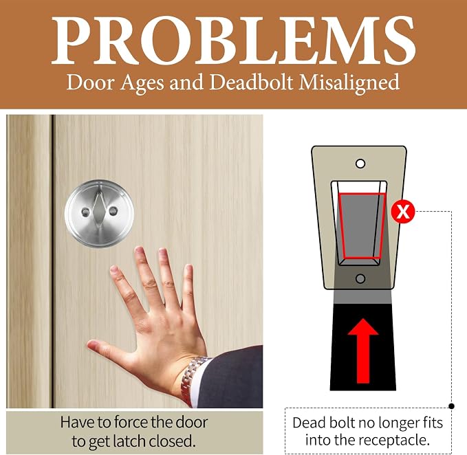 Deadbolt Restorer Strike Plates, 2-1/4"H x 1" W, 2 Pack | Enlarged Hole to Fix - Image 2
