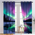 Aurora Ice Lake Curtains for Bedroom Living Room, Snow Mountain Forest Blackout by Unknown