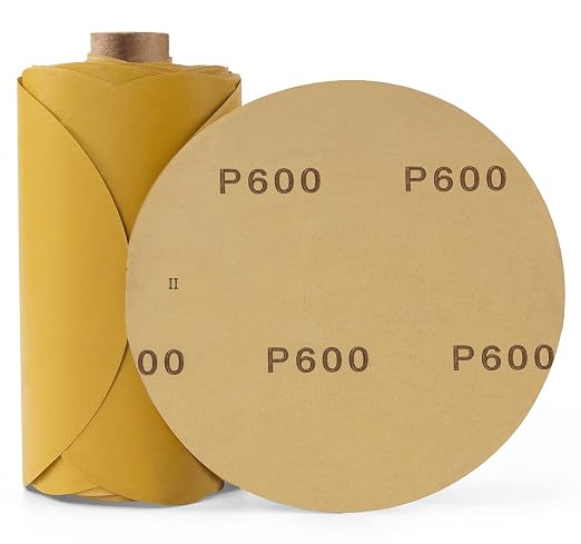 100 PCS 6 Inch Gold PSA Sanding Discs 600 Grit Self Adhesive Sticky-Back by Shawya