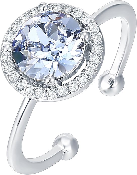 PAVOI 14K Gold Plated Crystal Birthstone Rings | Rings For Women