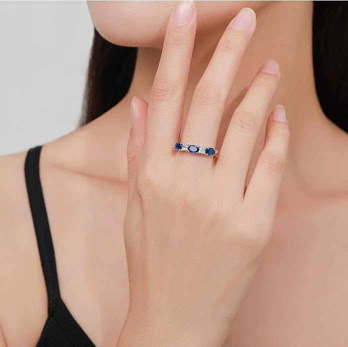 925 Sterling Silver Birthstone Rings for Women - Adjustable Size Women Jewelry Birthday Gifts for Girlfriend,Wife,Mom