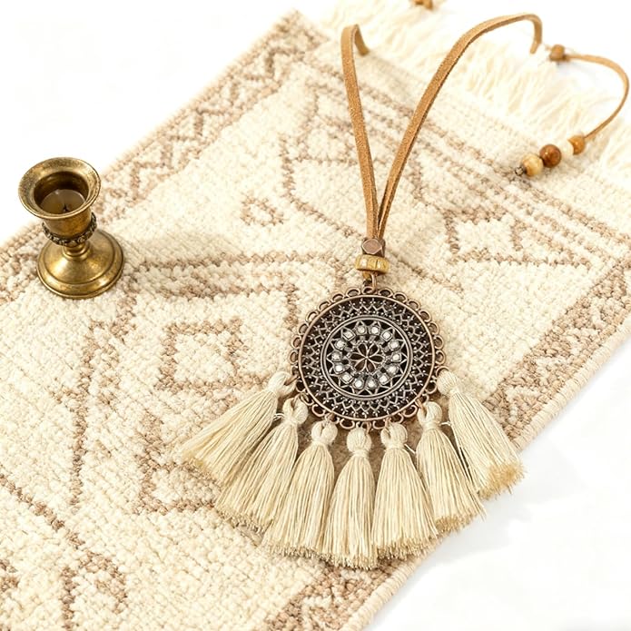 Boho Necklaces for Women, Vintage Pendant Necklaces Two Layers of Wear Choker, Adjustable Trendy Necklace Hippie Handmade Fashion Jewelry Accessories, Birthday Gifts