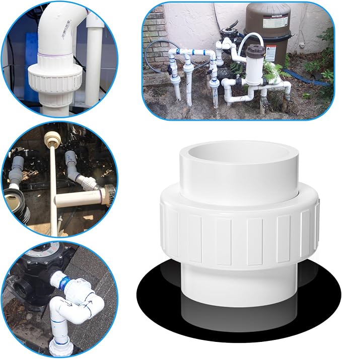 2PCS 2" PVC Union Coupling, Furniture Grade PVC Union - Image 6