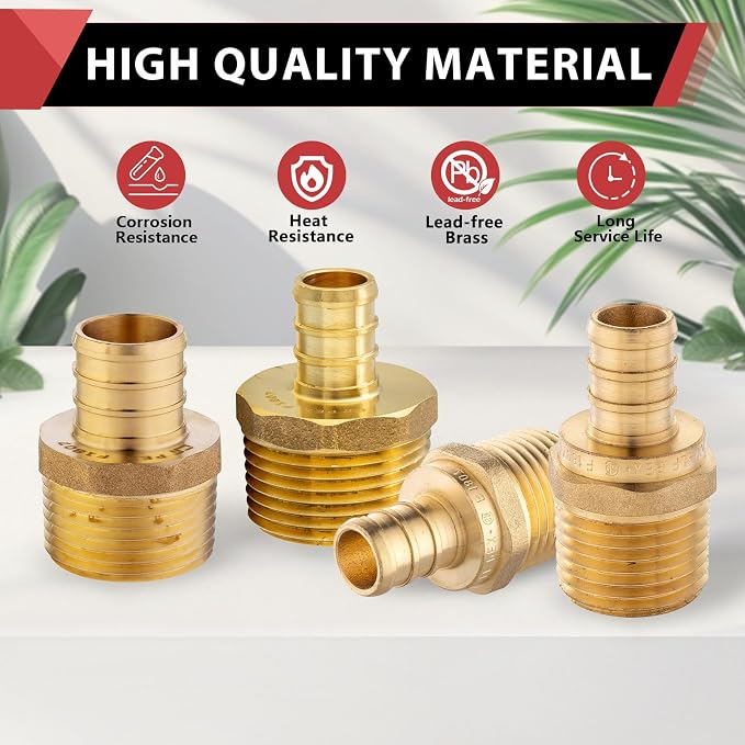 200-Pack EFIELD 3/4-inch Pex Crimp Fittings, 3/4 Inch x 3/4 Inch NPT Male NPT - Image 6