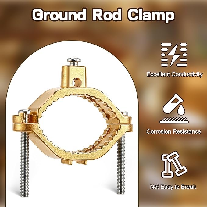 Feekoon 3 Pcs 1-1/4" to 2" Ground Clamp, #10 to #2 Wire Range | Copper Alloy - Image 7