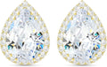 Linawe Women Stud Earrings, Teardrop Diamond Moissanite Cubic Zirconia Earrings Studs Rhinestone Jewelry Gold/Silver/Rose Gold