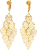 Aloha Earrings Gold Tone Non Pierced Clip On Dangling Earrings