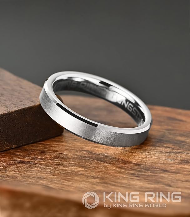 King Ring Tungsten 4/6/8/10mm Rings – Super Polished Matt Finish Tungsten Rings – Designed in USA