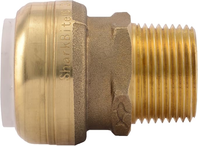 SharkBite 3/4 Inch PVC x 3/4 Inch MNPT Adapter, Push to Connect Brass Plumbing - Image 3