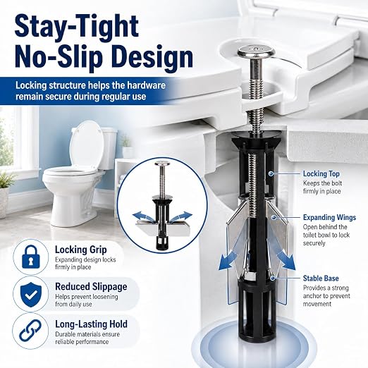 Heavy Duty Toilet Seat Fastener Bolt Kit, Universal Toilet Seat Bolts Kit - Image 7