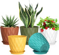 Meowell 7 inch Plant Pots for Indoor Outdoor Plants, 5 Pack Thick Nursery Pots by Meowell
