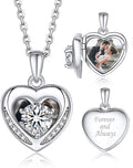 MomentWish Heart Necklace for Women Moissanite, Simulated Diamond, 925 Sterling Silver
