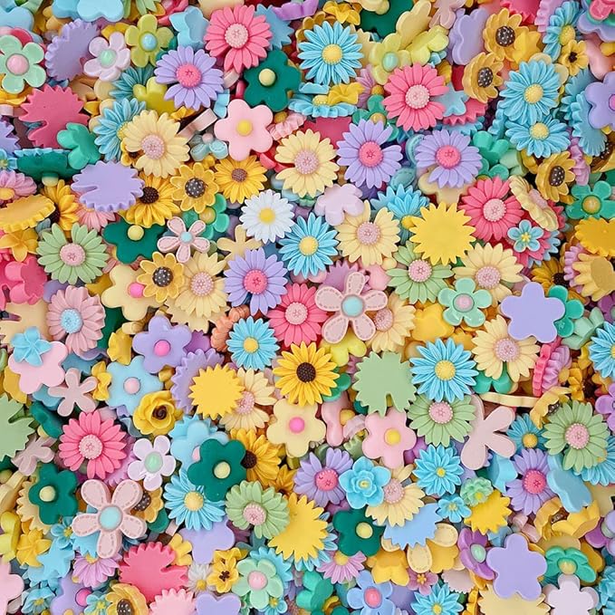50pcs Cute Slime Charms Mixed Set Resin Flatback for DIY Craft Making and Ornament Scrapbooking Beads Assorted Candy Fruit Cake Christmas Gifts Trellis Resin Ornament Kit Making Supplies