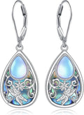 925 Sterling Silver Filigree Dangle Drop Earrings Daisy/Lotus/Rose Flower/Moonstone Leverback Teardrop Earrings for Women Infinity Celtic Knot Daisy Lotus Jewelry for Mothers Day