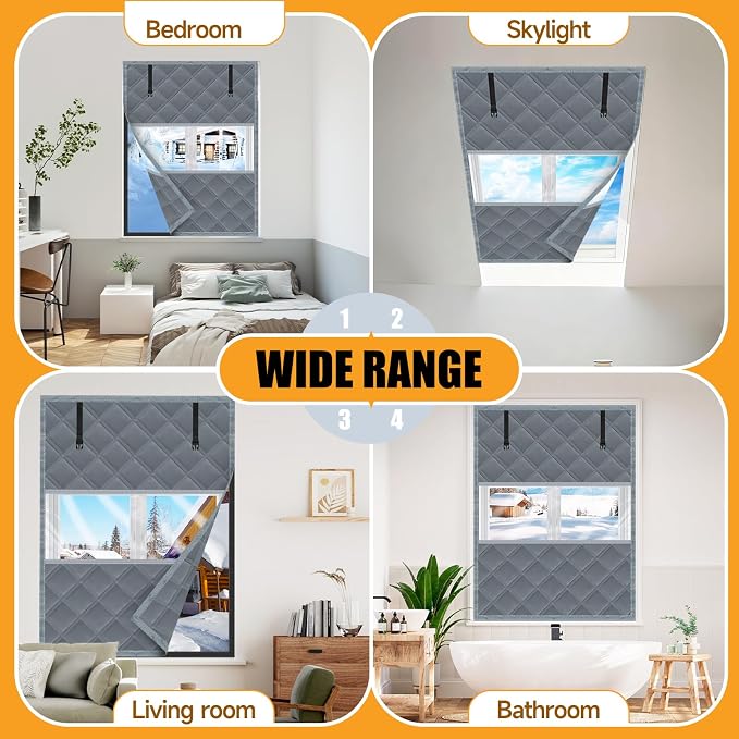 Winter Visible Insulated Window Curtain 39"x63", Oxford Cloth Thermal Insulated - Image 6