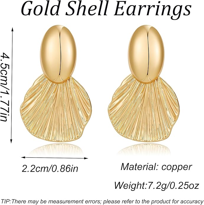 Gold/Silver Shell Dangle Earrings for Women Seashell Drop Dangle Earrings Ocean Beach Earrings Summer Jewelry