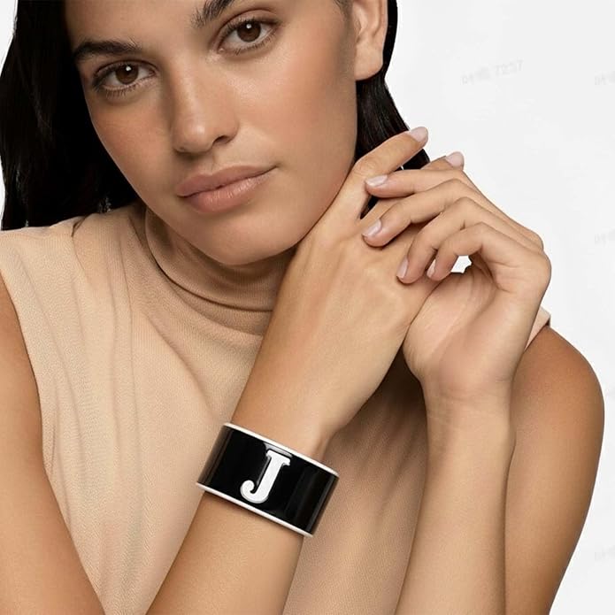 LILIE&WHITE Acrylic Monogram Resin Bracelet for Women Trendy Acrylic Statement Bracelets Jewelry Gift