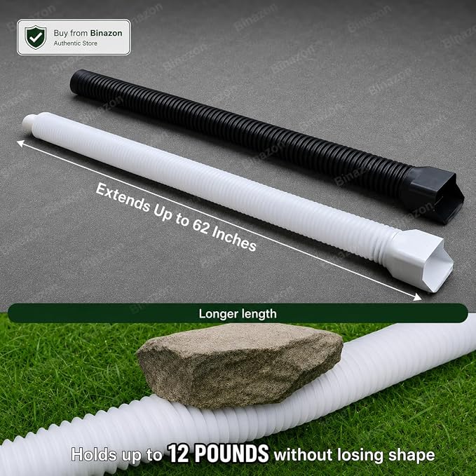 1 Pack White-Rain Gutter Downspout Extensions, Gutter Extender - Image 2