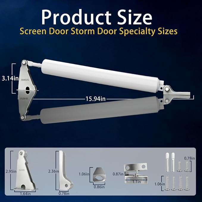 Heavy Duty Storm Door Closer, SUS 304 Stainless Steel Components | Adjustable - Image 8