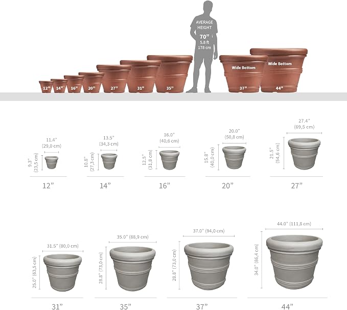 Crescent Garden Brunello Small Classic Rolled Rim Planter, Indoor/Outdoor - Image 8