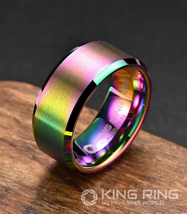 King Ring Tungsten 4/6/8/10mm Rings – Super Polished Matt Finish Tungsten Rings – Designed in USA
