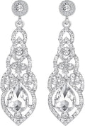 mecresh Women's Alloy Teardrop Crystal Chandelier Dangle Earrings