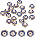 MECCANIXITY 20 Pcs Flat Round Evil Eye Beads Colorful Flat Loose Spacer Evil Eye Charms for DIY Bracelet Earrings Necklace Crafts Jewelry Making, Bright Blue