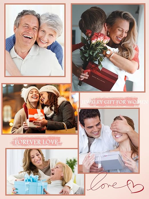 Infinity Rose Gold Valentines Heart Birthstone Necklace for Women,I Love You Always and Forever Jewelry,Valentines Anniversary Birthday Gifts for Her Wife Mom Grandma Daughter