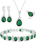 GZWHD Jewelry Set for Women CZ Earrings Necklace Ring Bracelet Set Prom Party Wedding Jewelry Gift for Mother Friend Wife