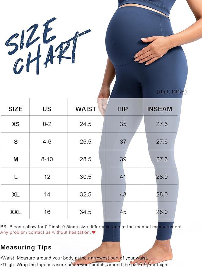 POSHDIVAH Women's Creamluxe Maternity Leggings 25"/28" Over The Belly Pregnancy Yoga Pants Active Workout Leggings