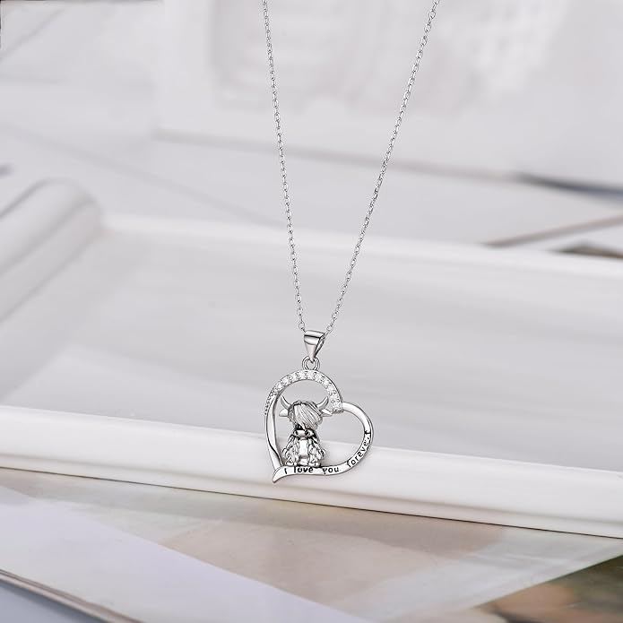 Animal Necklace Cat/Fox/Otter/Sloth/Cow/Highland Cow/Koala Necklace Cute Animal Jewelry Gifts for Women