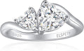 Elspeth 925 Sterling Silver Heart Engagement Ring for Women Heart Cut Cubic Zirconia Promise Ring Size 4-10