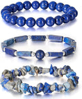 3Pcs Natural Stone Bracelets for Women 8mm Crystal Beaded Bracelets Handmade Stretch Bracelet Healing Crystal Jewelry for Women