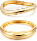 Elegance 11 designs Gold Plated Cuff Bangle Bracelets For Women Set Chunky Trendy Gold Bracelet Minimalist Hinged Arm Cuff Jewelry Gift 2pcs