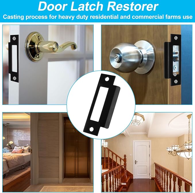 3Pcs 4-7/8" Universal Door Strike Plate Replacement Stainless Steel Plated Lock - Image 5