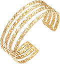 Multi-layer Cuff Bracelet for Women Cross Wire Bracelets Open Wide Cuff Gold Bangle Bracelet