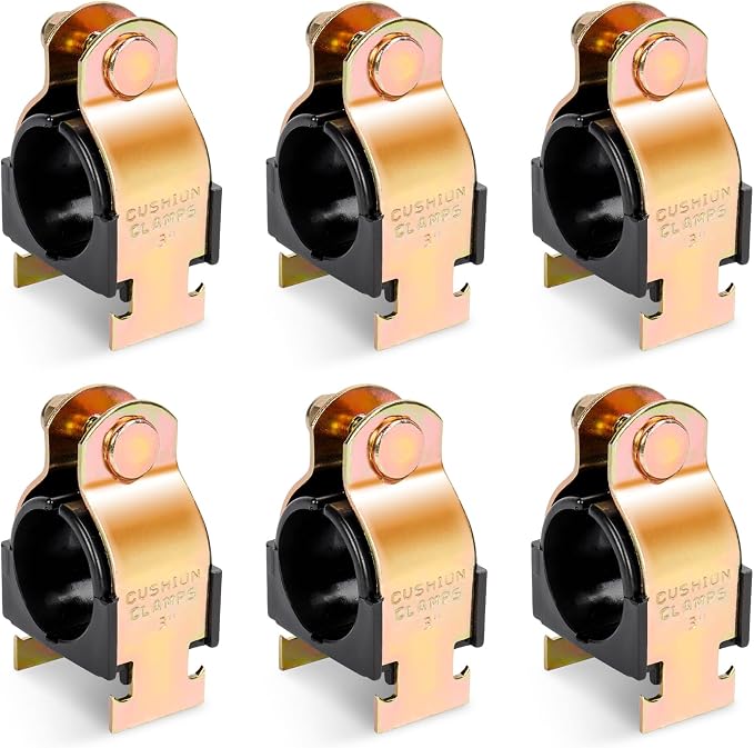 6 Pack Rubber Cushion Strut Clamp, PEX Pipe, CVPC Tubing, Heat Resistant Mount by LBGProducts
