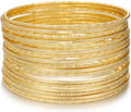16Pcs Gold Bangle Bracelets for Women - Multi Layer Stackable Textured Bracelets Boho Jewelrys Set.
