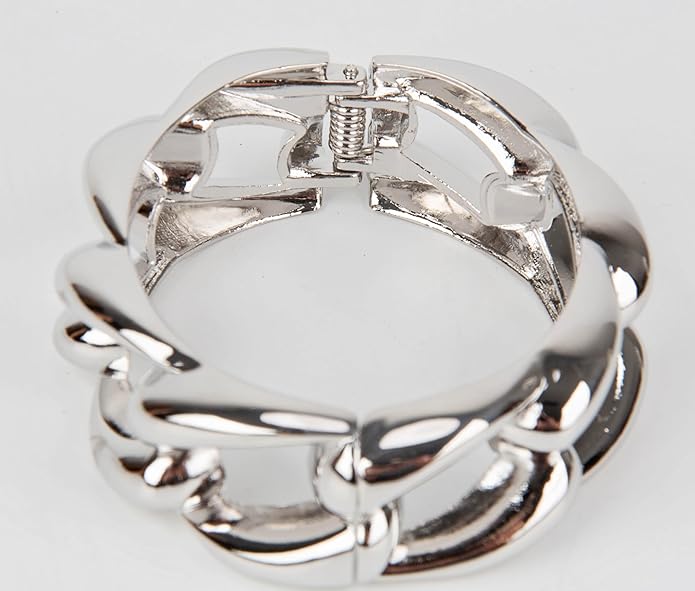 SPUNKYsoul Chain Link Buckle With Rhinestones Cuff Bracelet in Gold, Silver Rose Gold and Gun Metal for Women