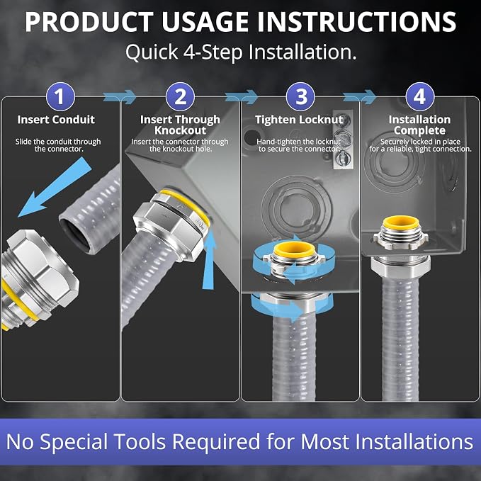 3/4" Liquid Tight Connector Straight, corrosion resistant, UL 514B, watertight - Image 5